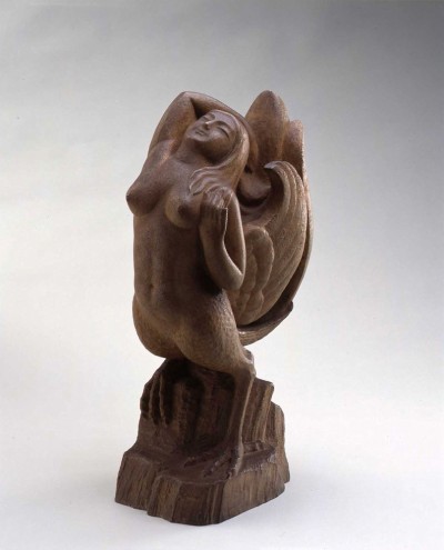 「迦陵頻伽の夢」（かりょうびんがのゆめ） 昭和22年（1947）頃 、木彫、像高47.5cm