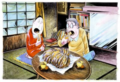 バナナを食べる水木夫妻 1989年