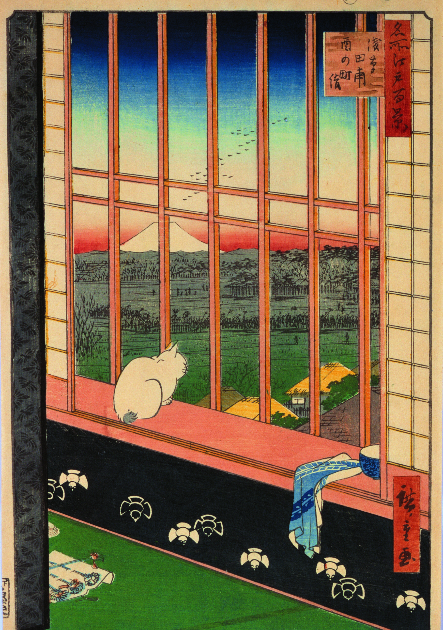 歌川広重「名所江戸百景 浅草田圃酉の町詣」1857年