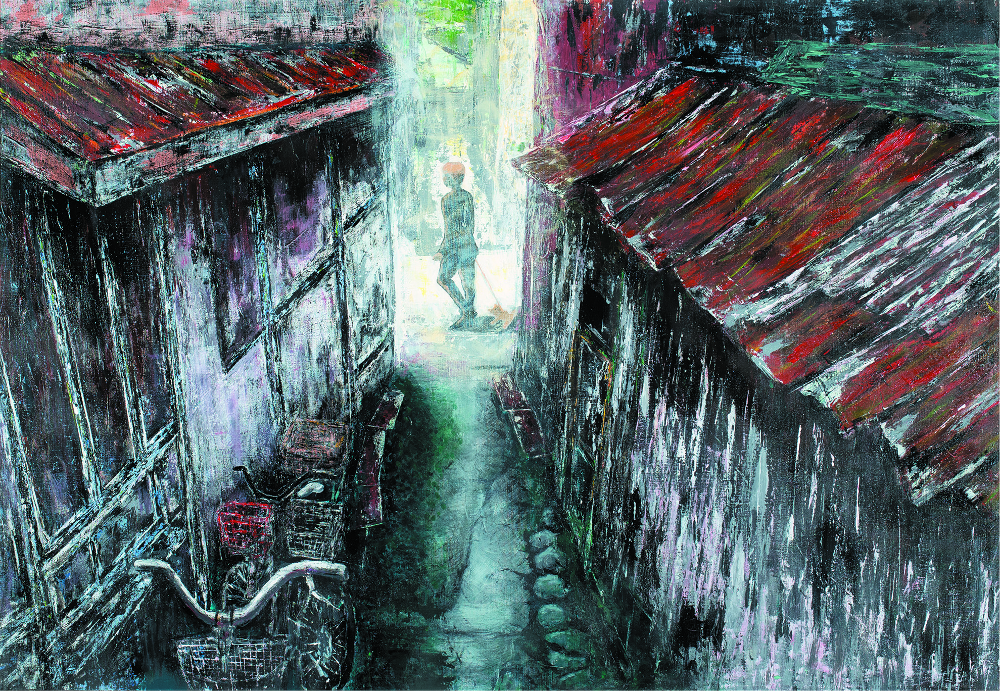 【洋画】瀧口 智之「路地うら」